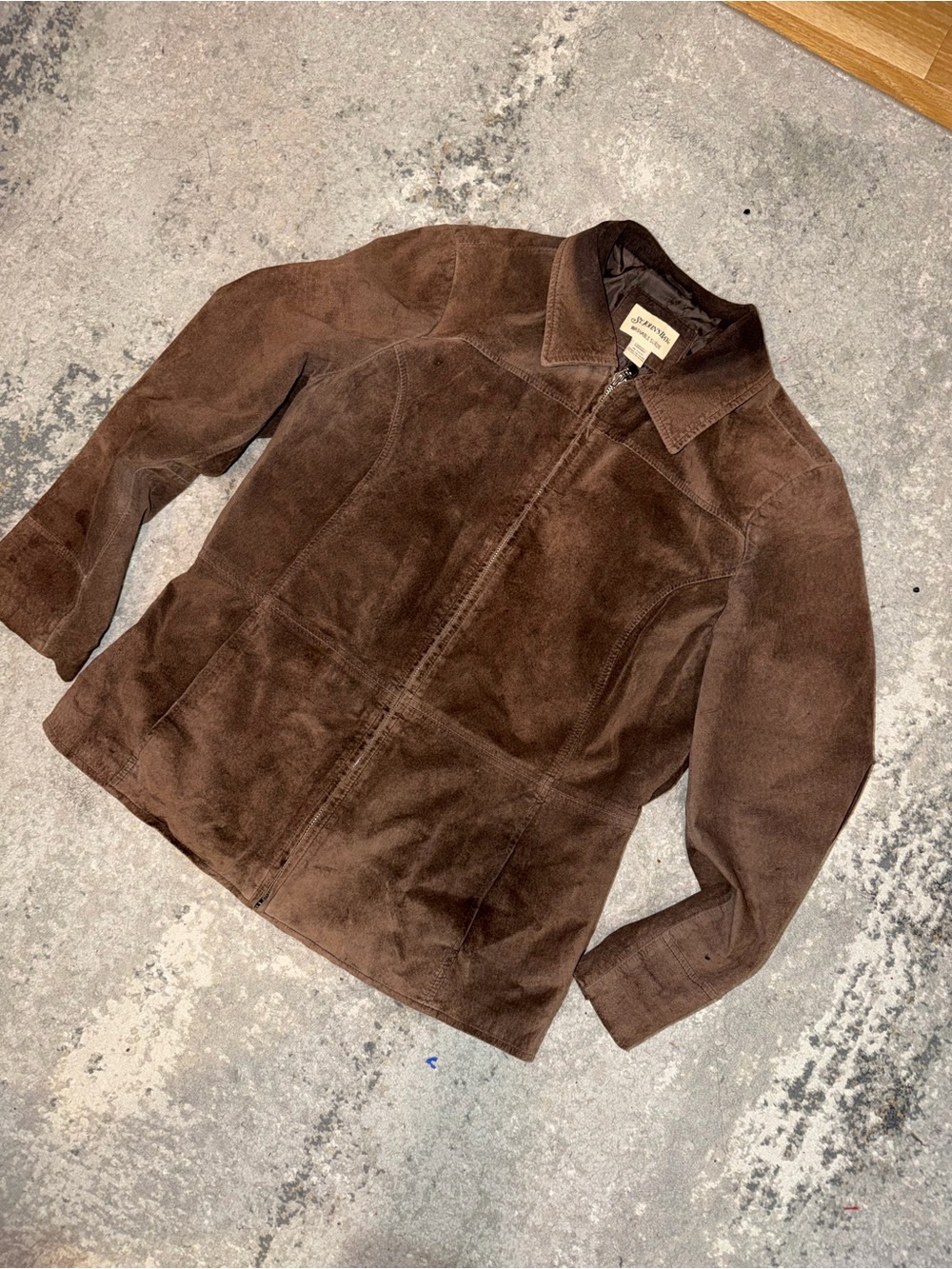 Women’s Brown Suede Zip-Front Jacket